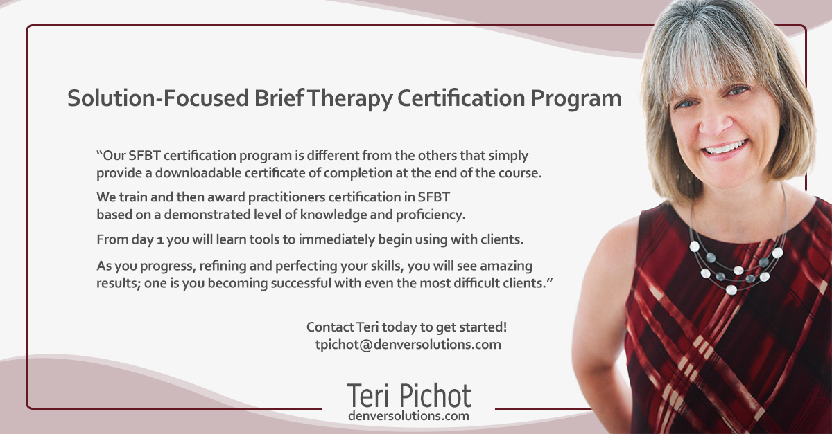 SolutionFocused Certification SolutionFocused Brief Therapy SolutionFocused Certification SolutionFocused Brief Therapy